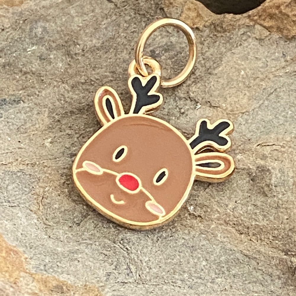 5/$10❤️❤️❤️NEw Enamel Reindeer Charm Pendant
